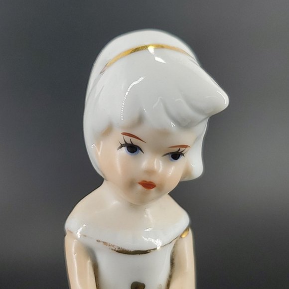 Capadimonte Italy Girl White/Gold Dress Figurine - Picture 5 of 6